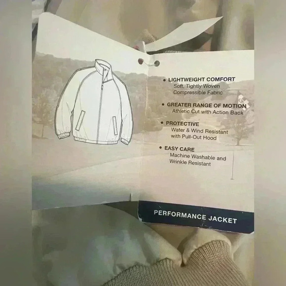 Dockers Golf Windbreaker Jacket Size XL Beige Pullover Stain Defender Pockets - Picture 7 of 11